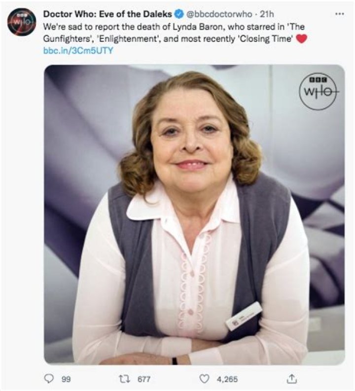 
BBC EastEnders Actress Lynda Baron Died From Illness Age 82 