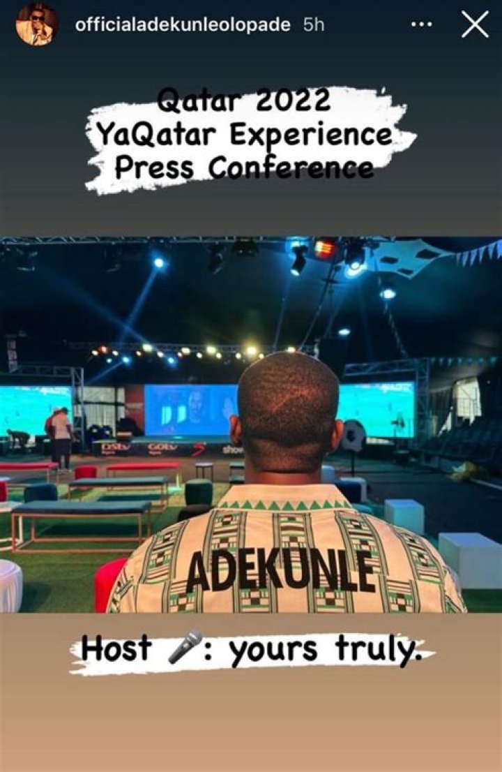 
BBNaija Star, Adekunle To Host FIFA World Cup 2022 Press Conference In Qatar 