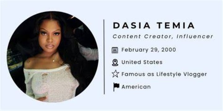 
Dasia Temia Height, Weight, Net Worth, Age, Birthday, Wikipedia, Who, Nationality, Biography 