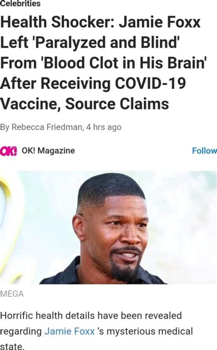 
Did Jamie Foxx get blood clot in brain, left blind, paralyzed due to Covid vaccine? Rumor goes viral on social media 