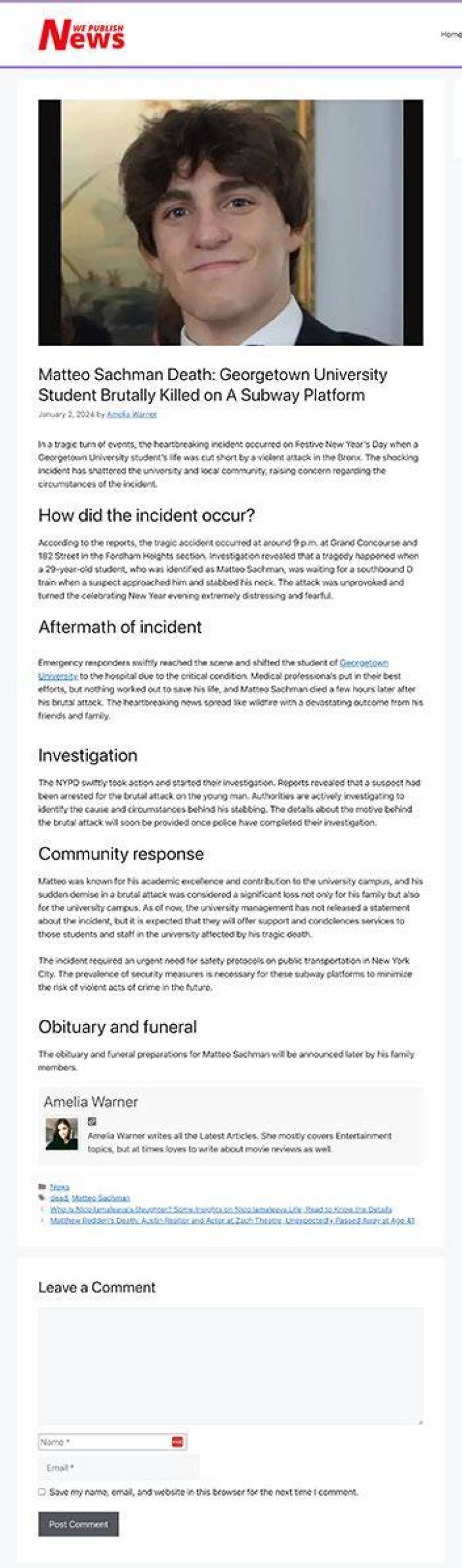 
Matteo Sachman Accident, What Happened to Matteo Sachman? 