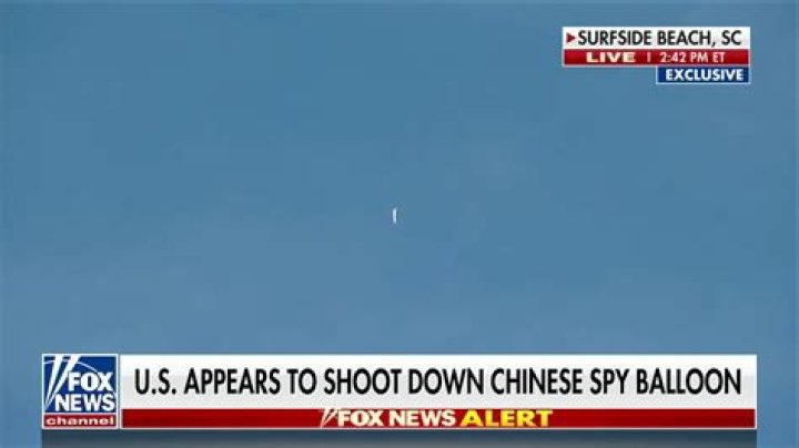 
WATCH: Video shows U.S. shooting down Chinese spy balloon over the Atlantic 