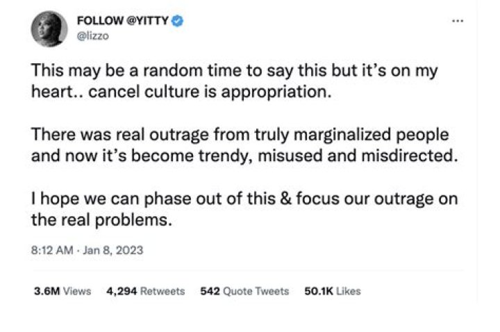 
What did Lizzo say about cancel culture? Appropriation comparison receives praise from fans online 