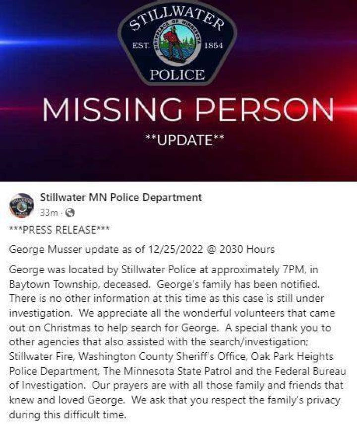 
What happened to George Musser? Missing Minnesota college student found dead on Christmas Day 