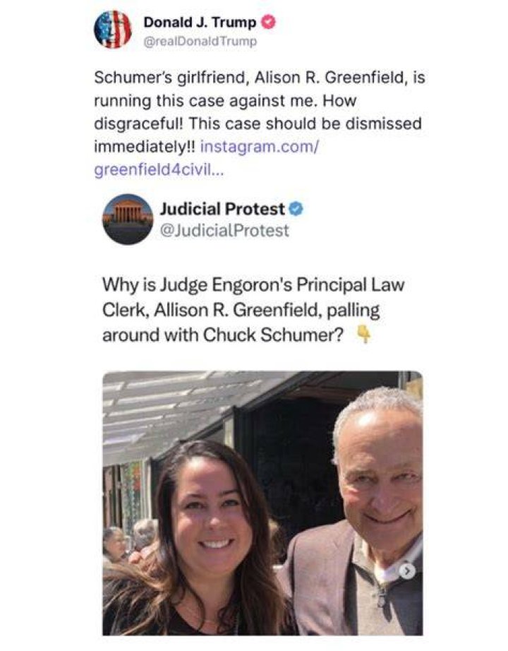 Who is Alison R Greenfield? Trump blames ‘Schumer’s girlfriend’ for civil fraud case in bizarre post