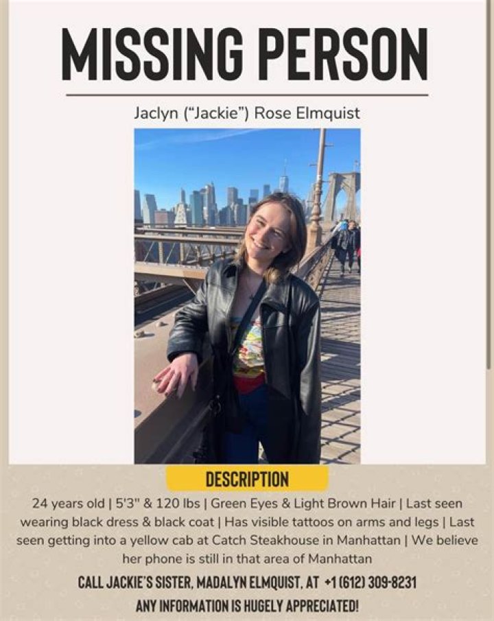
Who is Jaclyn Elmquist? 24-year-old Minnesota native found dead at bottom of NYC condo garbage chute 